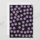 Muster von Pfoten, Lila Pfoten, Save the Date (Rückseite)