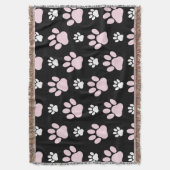 Muster von Pfoten, rosa Pfoten, Hundepfoten, Tierp Decke (Vorderseite Vertikal)