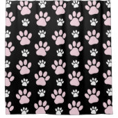 Muster von Pfoten, rosa Pfoten, Hundepfoten, Tierp Duschvorhang (Vorderseite)