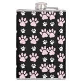 Muster von Pfoten, rosa Pfoten, Hundepfoten, Tierp Flachmann (Rückseite)