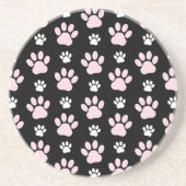 Muster von Pfoten, rosa Pfoten, Hundepfoten, Tierp Getränkeuntersetzer (Vorne)