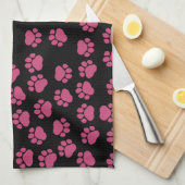 Muster von Pfoten, rosa Pfoten, Hundepfoten, Tierp Küchentuch (Viertel Falte)