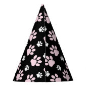 Muster von Pfoten, rosa Pfoten, Hundepfoten, Tierp Partyhütchen (Rückseite)