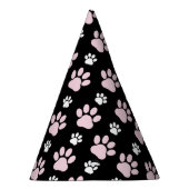 Muster von Pfoten, rosa Pfoten, Hundepfoten, Tierp Partyhütchen (Rechts)