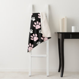 Muster von Pfoten, rosa Pfoten, Hundepfoten, Tierp Sherpadecke