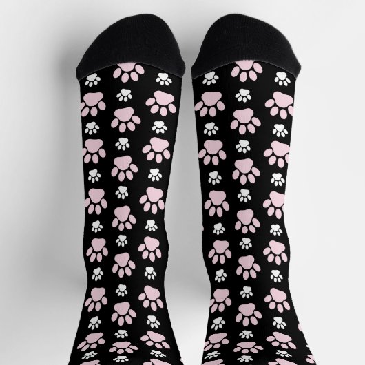 Muster von Pfoten, rosa Pfoten, Hundepfoten, Tierp Socken (Oben)