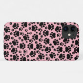 Muster von Pfoten, schwarzen Pfoten, Hundeschäben, Case-Mate iPhone Hülle (Rückseite (Horizontal))