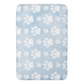 Muster von Pfoten, Weiße Pfoten, Wasserfarben, Bla Badematte (Vorderseite Vertikal)