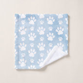 Muster von Pfoten, Weiße Pfoten, Wasserfarben, Bla Badhandtuch Set (Waschlappen)