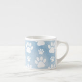 Muster von Pfoten, Weiße Pfoten, Wasserfarben, Bla Espressotasse (Rechts)