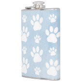 Muster von Pfoten, Weiße Pfoten, Wasserfarben, Bla Flachmann (Links)