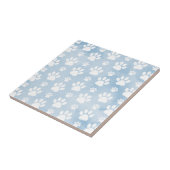 Muster von Pfoten, Weiße Pfoten, Wasserfarben, Bla Fliese (Seite)