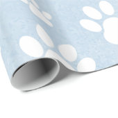 Muster von Pfoten, Weiße Pfoten, Wasserfarben, Bla Geschenkpapier (Rolleneckpunkt)