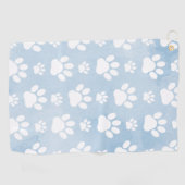 Muster von Pfoten, Weiße Pfoten, Wasserfarben, Bla Golfhandtuch (Horizontal)