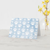 Muster von Pfoten, Weiße Pfoten, Wasserfarben, Bla Karte (Gelbe Blume)