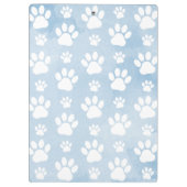 Muster von Pfoten, Weiße Pfoten, Wasserfarben, Bla Klemmbrett (Rückseite)