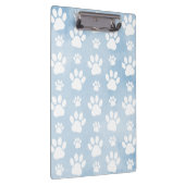 Muster von Pfoten, Weiße Pfoten, Wasserfarben, Bla Klemmbrett (Rechts)