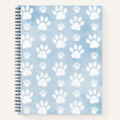 Muster von Pfoten, Weiße Pfoten, Wasserfarben, Bla Notizblock (Vorderseite)