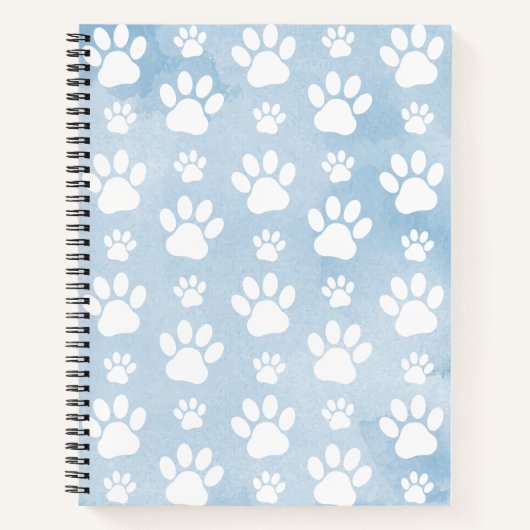 Muster von Pfoten, Weiße Pfoten, Wasserfarben, Bla Notizblock (Vorderseite)