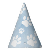 Muster von Pfoten, Weiße Pfoten, Wasserfarben, Bla Partyhütchen (Rechts)