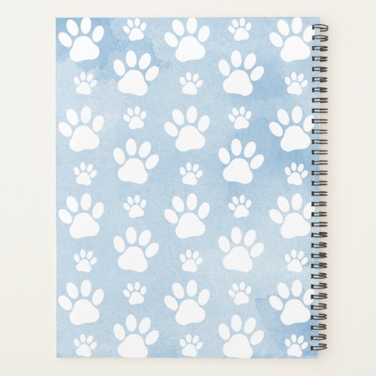 Muster von Pfoten, Weiße Pfoten, Wasserfarben, Bla Planer (Rückseite)