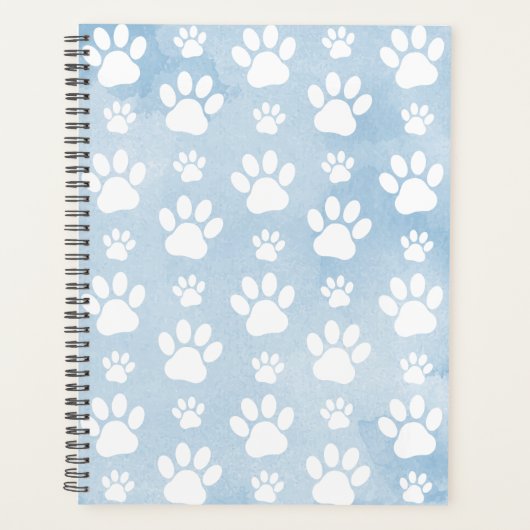 Muster von Pfoten, Weiße Pfoten, Wasserfarben, Bla Planer (Vorderseite)