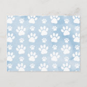 Muster von Pfoten, Weiße Pfoten, Wasserfarben, Bla Postkarte (Vorderseite)