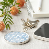 Muster von Pfoten, Weiße Pfoten, Wasserfarben, Bla Schlüsselanhänger (Seite)