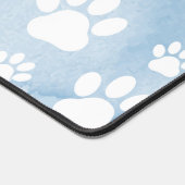 Muster von Pfoten, Weiße Pfoten, Wasserfarben, Bla Schreibtischunterlage (Ecke)