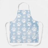Muster von Pfoten, Weiße Pfoten, Wasserfarben, Bla Schürze (Vorderseite)