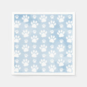 Muster von Pfoten, Weiße Pfoten, Wasserfarben, Bla Serviette (Vorderseite)