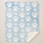 Muster von Pfoten, Weiße Pfoten, Wasserfarben, Bla Sherpadecke (Vorderseite)