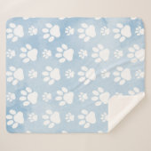 Muster von Pfoten, Weiße Pfoten, Wasserfarben, Bla Sherpadecke (Vorderseite (Horizontal))