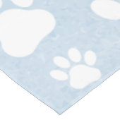 Muster von Pfoten, Weiße Pfoten, Wasserfarben, Bla Tischdecke (Schrägansicht)