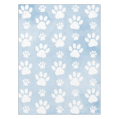 Muster von Pfoten, Weiße Pfoten, Wasserfarben, Bla Tischdecke (Vorderseite)