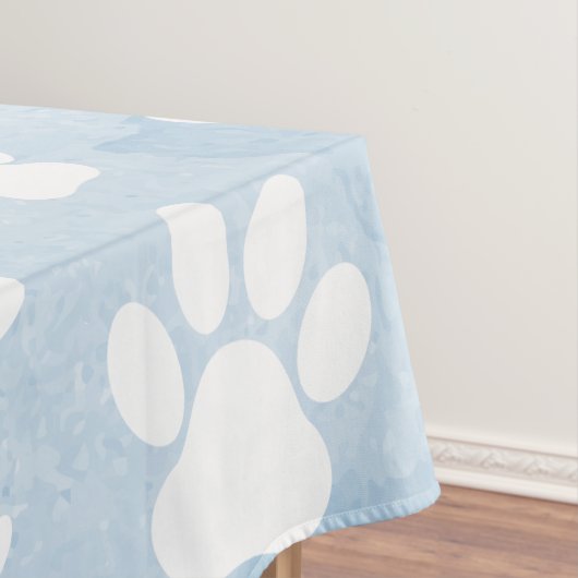 Muster von Pfoten, Weiße Pfoten, Wasserfarben, Bla Tischdecke (Beispiel)