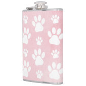 Muster von Pfoten, weißen Pfoten, Aquarellfarben, Flachmann (Links)