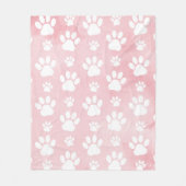 Muster von Pfoten, weißen Pfoten, Aquarellfarben,  Fleecedecke (Vorderseite)