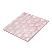 Muster von Pfoten, weißen Pfoten, Aquarellfarben,  Fliese (Seite)