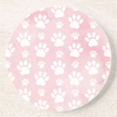 Muster von Pfoten, weißen Pfoten, Aquarellfarben, Getränkeuntersetzer (Vorne)