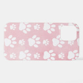 Muster von Pfoten, weißen Pfoten, Aquarellfarben, iPhone Hülle (Rückseite (Horizontal))