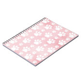 Muster von Pfoten, weißen Pfoten, Aquarellfarben, Notizblock (Linke Seite)