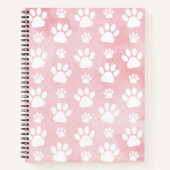 Muster von Pfoten, weißen Pfoten, Aquarellfarben, Notizblock (Vorderseite)