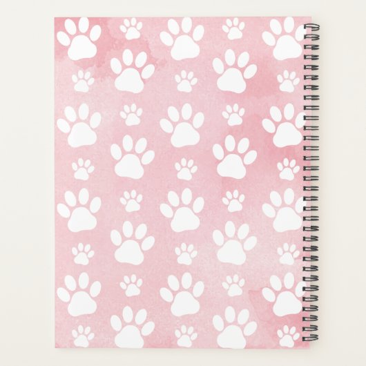 Muster von Pfoten, weißen Pfoten, Aquarellfarben, Planer (Rückseite)