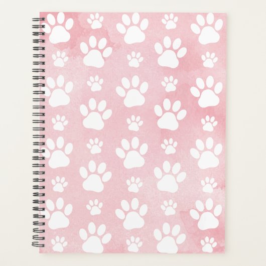 Muster von Pfoten, weißen Pfoten, Aquarellfarben, Planer (Vorderseite)