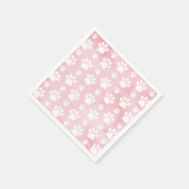 Muster von Pfoten, weißen Pfoten, Aquarellfarben,  Serviette (Ecke)