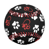 Muster von Pfoten, weißen Pfoten, roten Pfoten, He Baseball (Vorderseite)