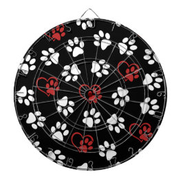 Muster von Pfoten, weißen Pfoten, roten Pfoten, He Dartscheibe