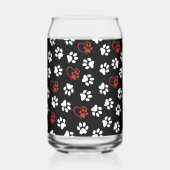 Muster von Pfoten, weißen Pfoten, roten Pfoten, He Dosenglas (Vorderseite)