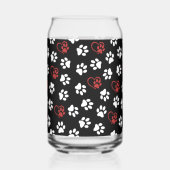 Muster von Pfoten, weißen Pfoten, roten Pfoten, He Dosenglas (Rückseite)